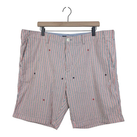 Tommy Hilfiger Stars & Stripes 9" Shorts Cotton Seersucker, Size 40 Mens - Picture 4 of 11